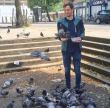 Herre De Bondt feeding birds